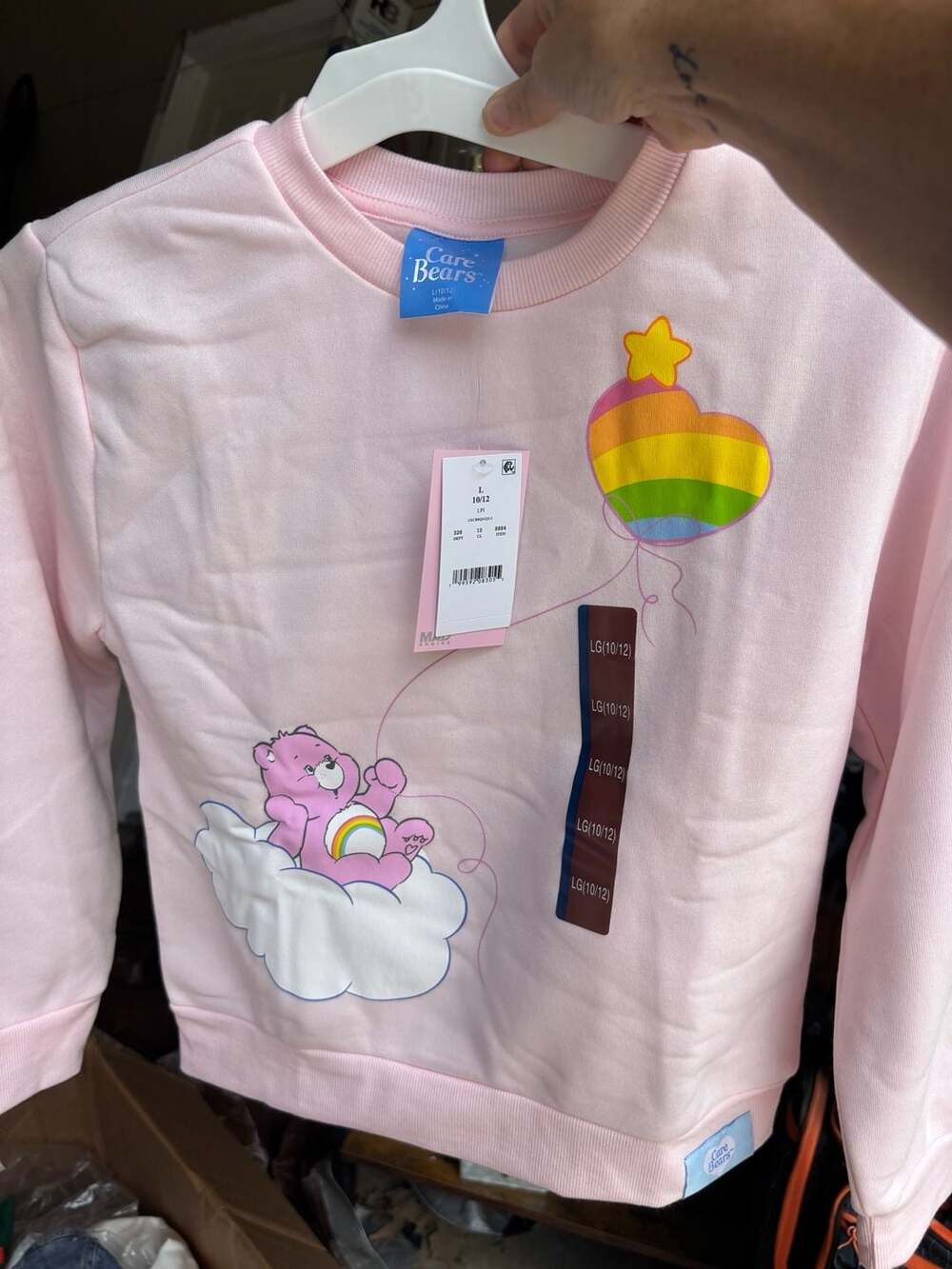 Care Bears Sweatshirt Size 10/12 Pink Cloud Cheer Bear